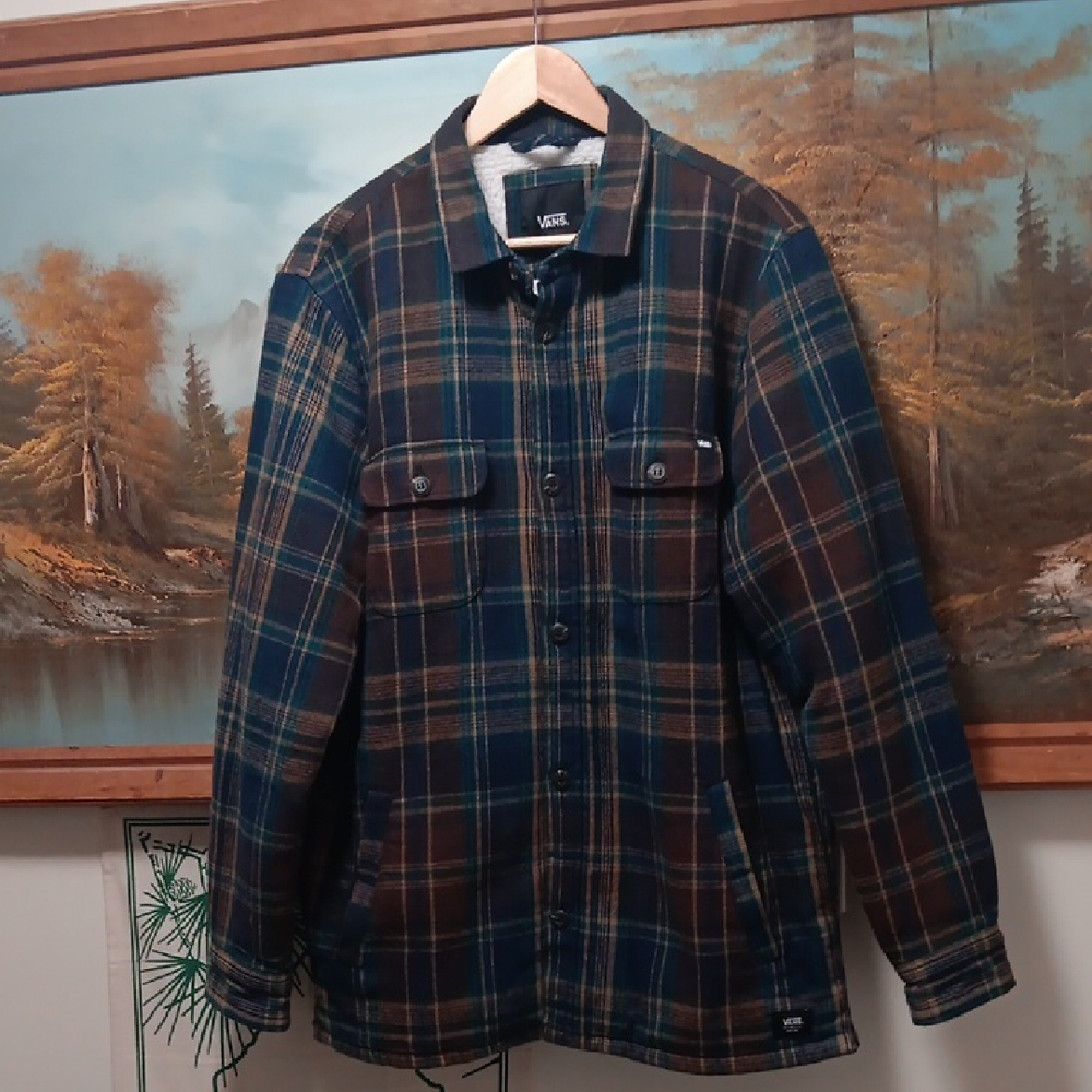 FINAL PRICE! Like New Vans Sherpa Lined Flannel Shacket